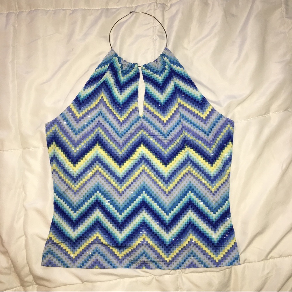 Vintage 90s Dance Club wear halter top crop tank